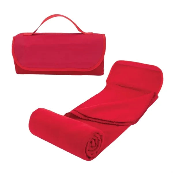 Portable Double-sided Fleece Roll-Up Blanket