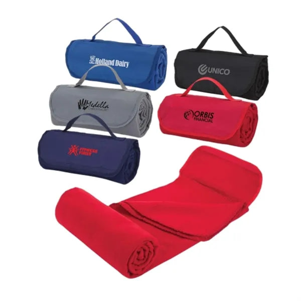 Portable Double-sided Fleece Roll-Up Blanket