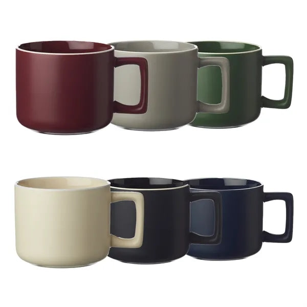 Stylish White Rim Ceramic Mug, 11 oz.
