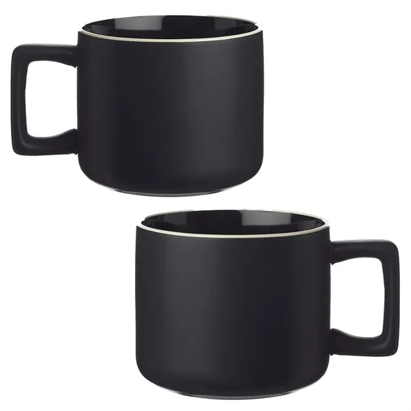 Stylish White Rim Ceramic Mug, 11 oz.