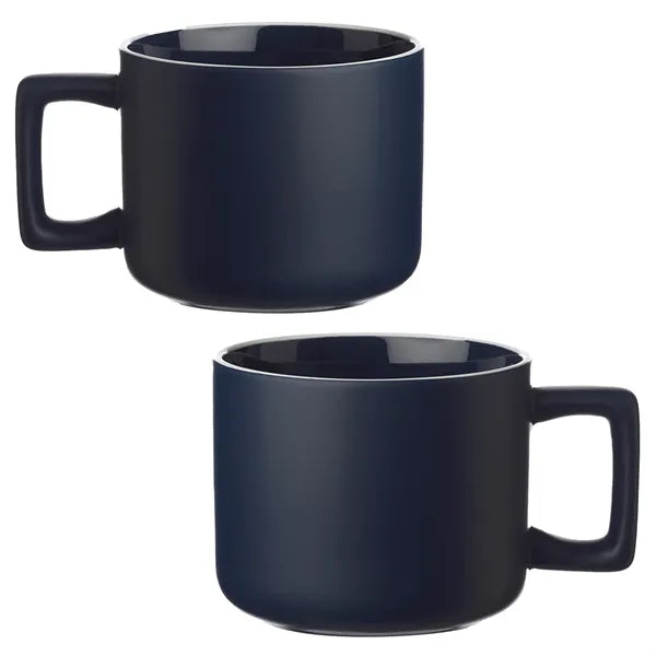 Stylish White Rim Ceramic Mug, 11 oz.