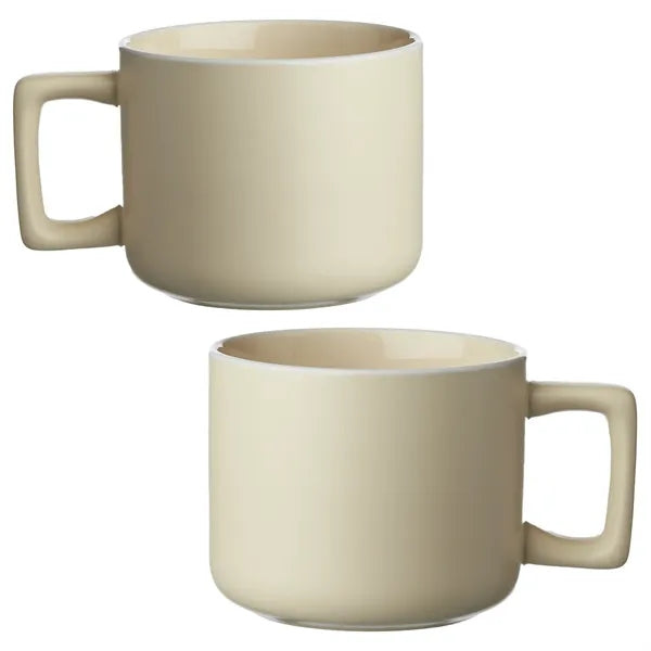 Stylish White Rim Ceramic Mug, 11 oz.