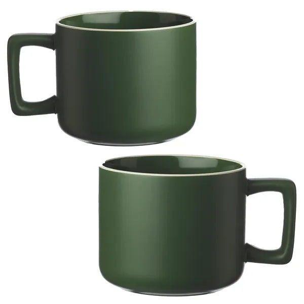 Stylish White Rim Ceramic Mug, 11 oz.
