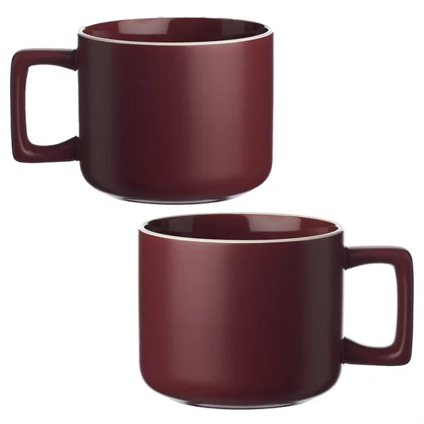 Stylish White Rim Ceramic Mug, 11 oz.