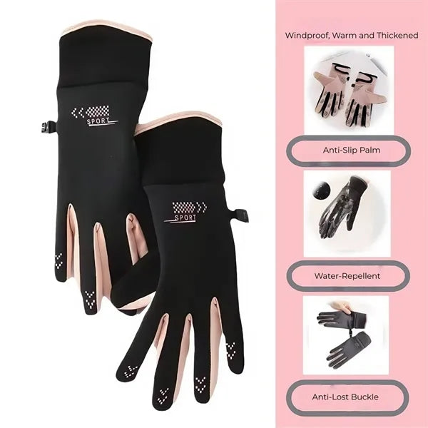 Women's Windproof Warm Gloves Anti-Slip Water-Resistant