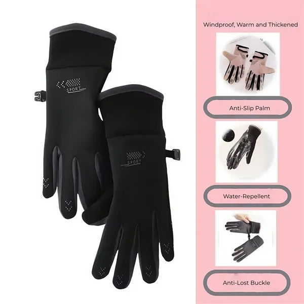 Women's Windproof Warm Gloves Anti-Slip Water-Resistant