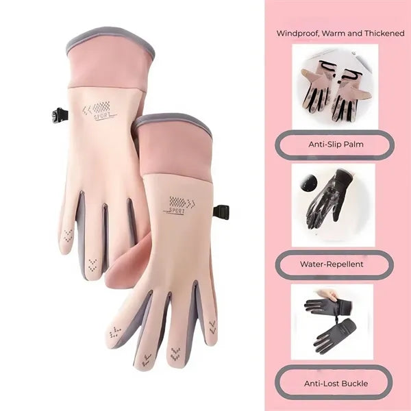 Women's Windproof Warm Gloves Anti-Slip Water-Resistant