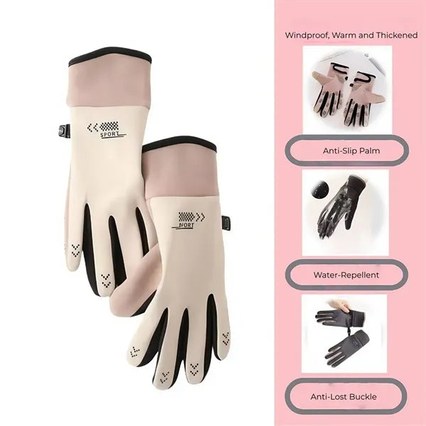Women's Windproof Warm Gloves Anti-Slip Water-Resistant