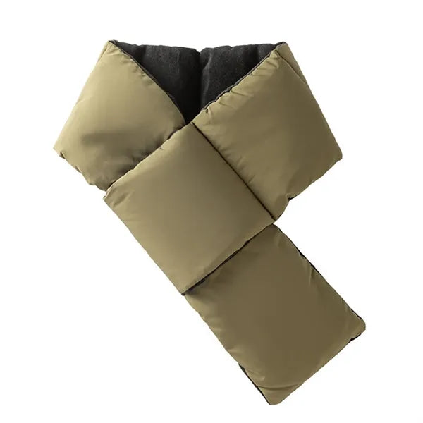 Women Puffy Puffer Scarf with Pocket Warm for Winter Outdoor