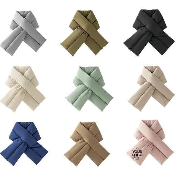 Women's Puffy Scarf with Pocket for Winter Outdoor Warmth