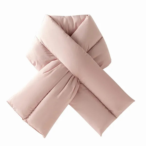 Women's Puffy Scarf with Pocket for Winter Outdoor Warmth