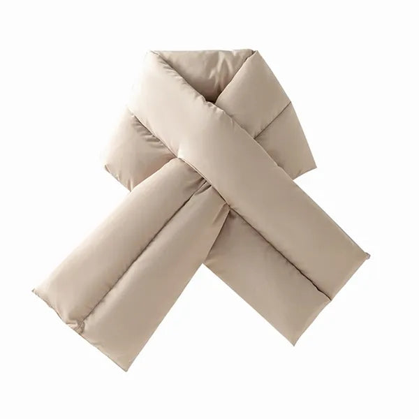Women's Puffy Scarf with Pocket for Winter Outdoor Warmth