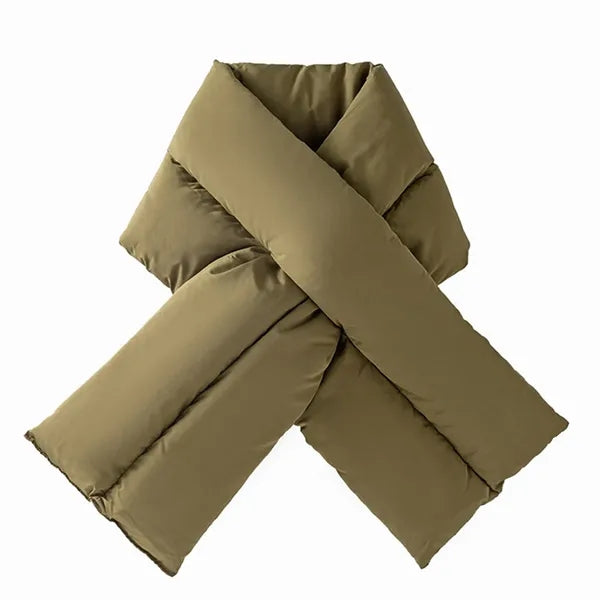 Women's Puffy Scarf with Pocket for Winter Outdoor Warmth