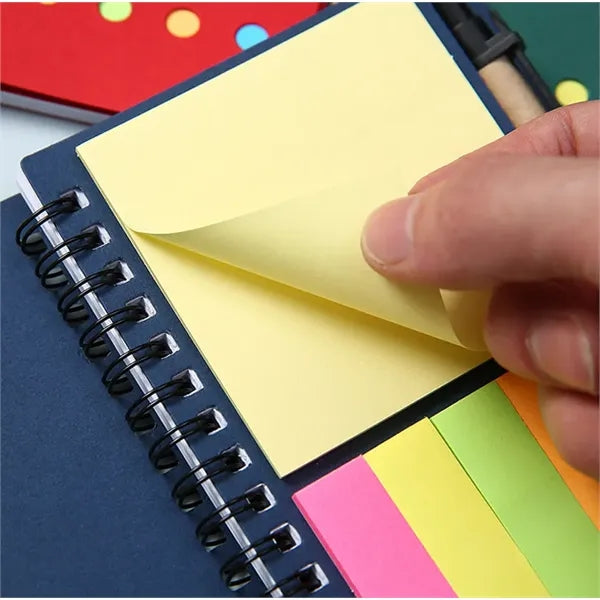 Spiral Notebook with Pen and Sticky Notes