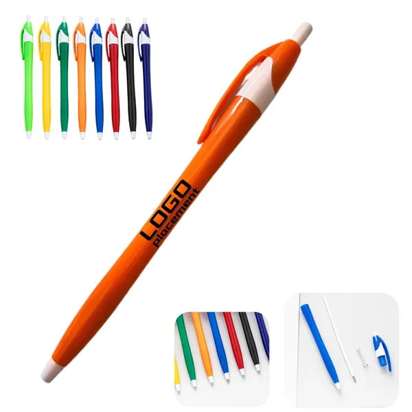Colorful White Gourd Retractable Pen Multi-Func Plastic Touc