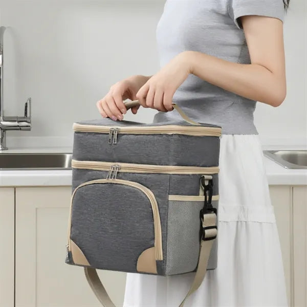 Double-layer insulated Oxford cloth large-capacity