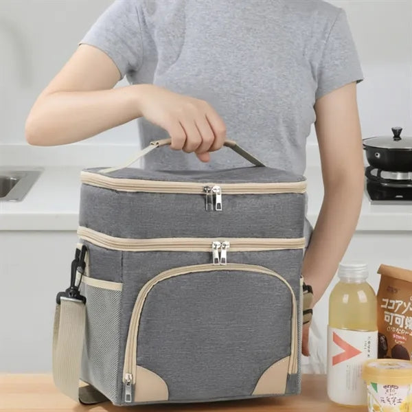 Double-layer insulated Oxford cloth large-capacity
