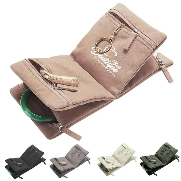Foldable Jewelry Organizer Pouch with Zipper