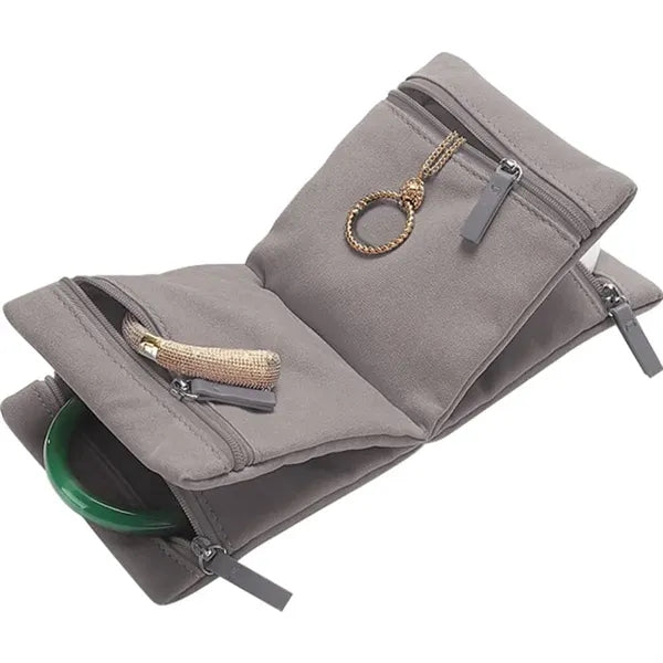 Foldable Jewelry Organizer Pouch with Zipper