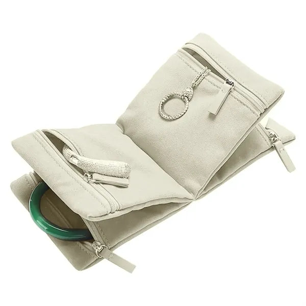 Foldable Jewelry Organizer Pouch with Zipper