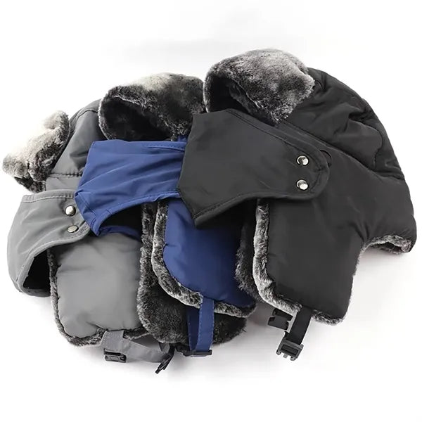 Winter Fur Lined Hat with Windproof Mask