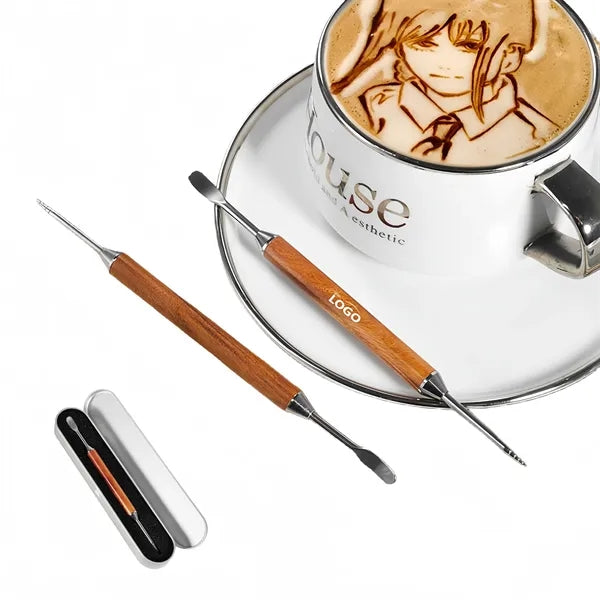 Pear Wood Coffee Latte Art Needle