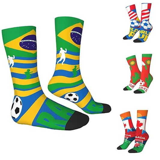 World Cup Fan Socks Polyester Crew Sportswear