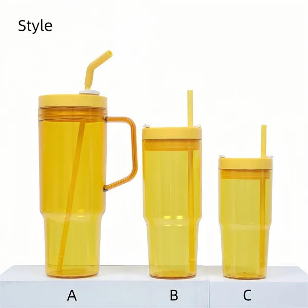 Large Capacity Car Cup Set With Straws