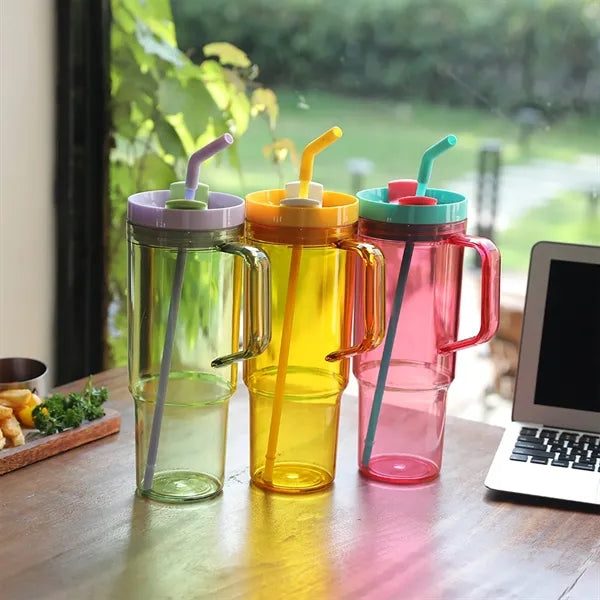 Large Capacity Car Cup Set With Straws