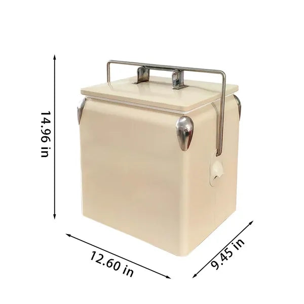 13.7qt retro ice chest cooler for camping party beach picnic