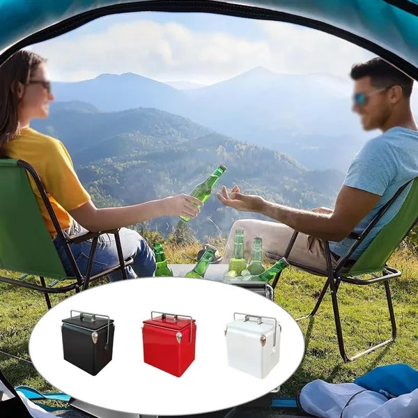 13.7qt retro ice chest cooler for camping party beach picnic