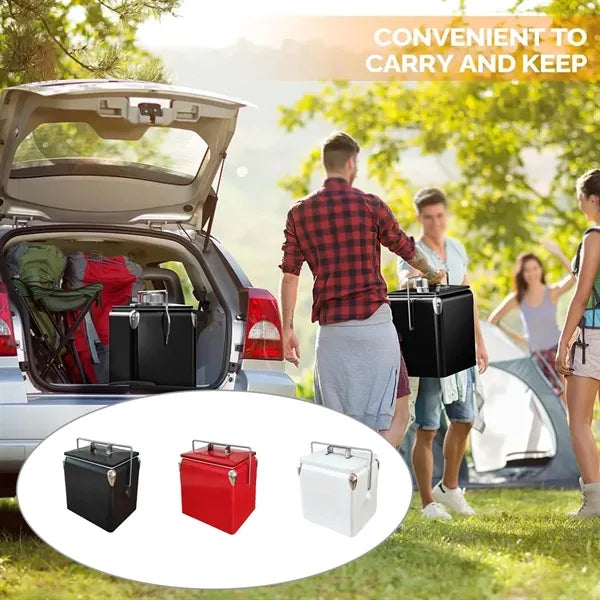 13.7qt retro ice chest cooler for camping party beach picnic