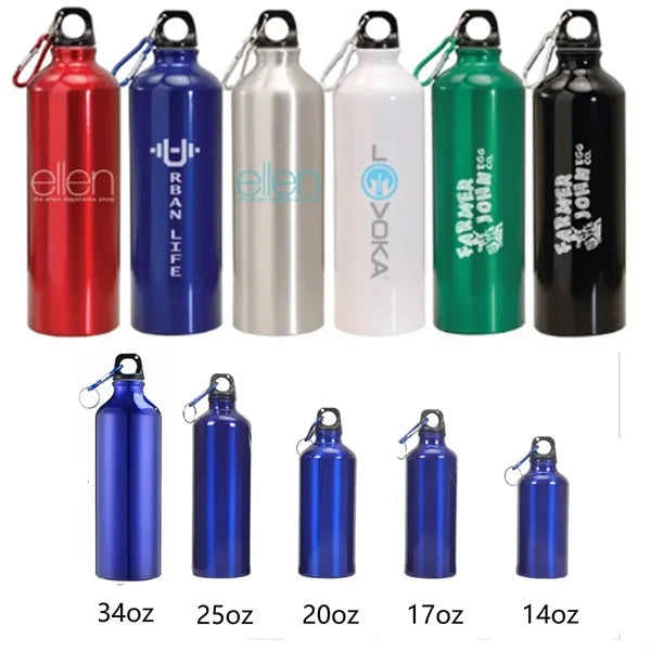 25oz Aluminum Water Bottle with Carabiner,Aluminium Sports B