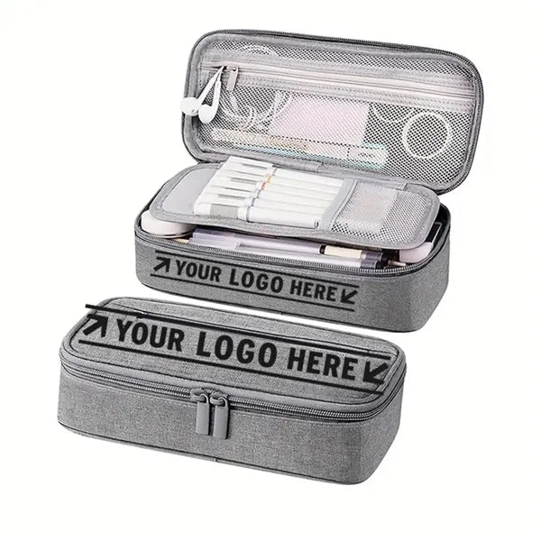 Large Capacity Pencil Case with Zipper Closure