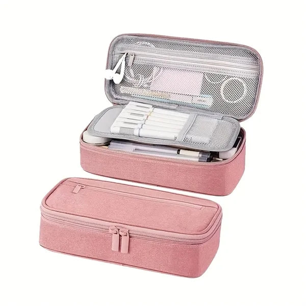 Large Capacity Pencil Case with Zipper Closure
