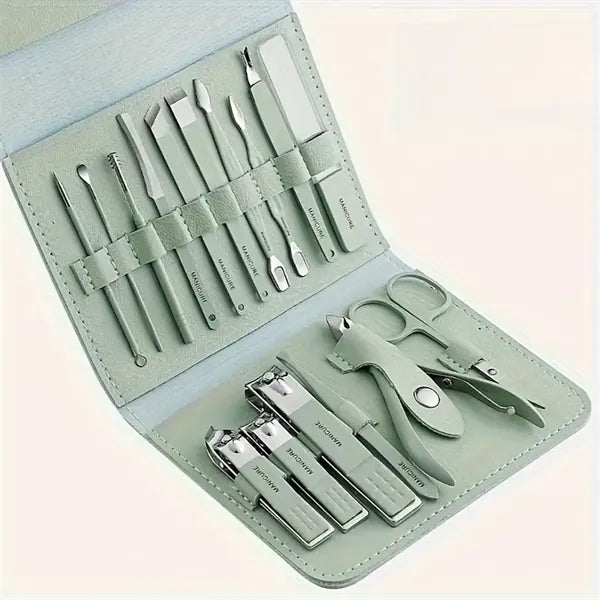 16-Piece Stainless Steel Professional Manicure Grooming Set