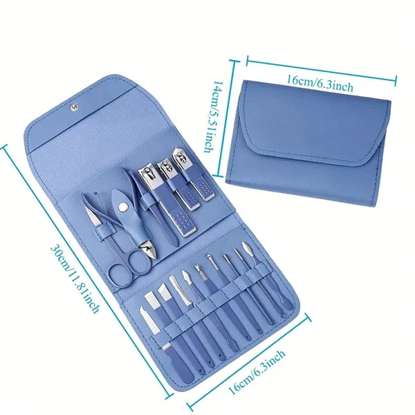 16-Piece Stainless Steel Professional Manicure Grooming Set