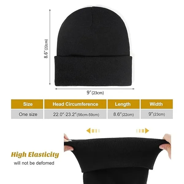 Satin Lined Knit Beanie Soft Warm Slouchy Winter Skull Cap