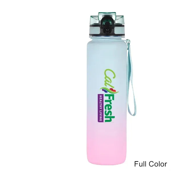 34 oz Gradient Frosted Flip-Straw Tritan Sport Bottle
