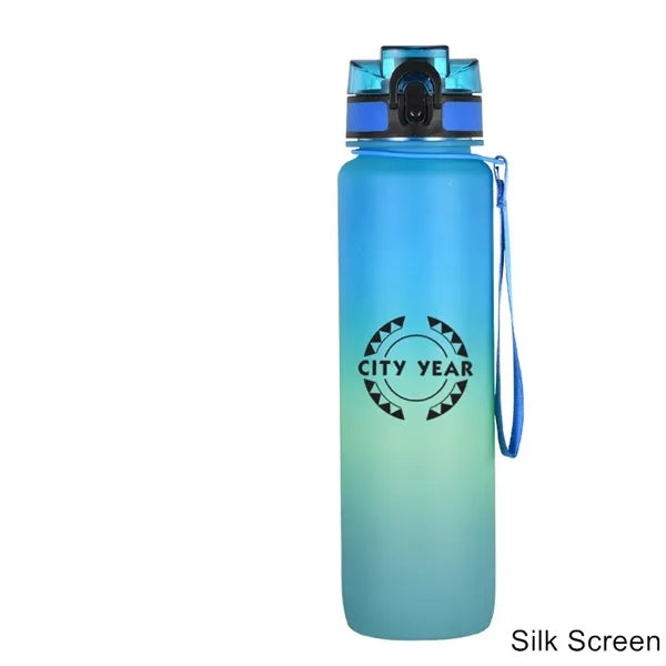 34 oz Gradient Frosted Flip-Straw Tritan Sport Bottle