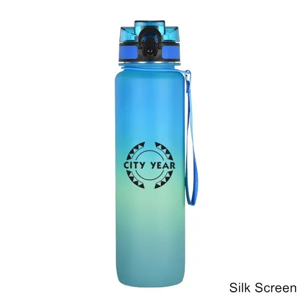 34 oz Gradient Frosted Flip-Straw Tritan Sport Bottle