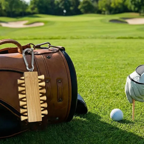 Bamboo Golf Tee Set with Carabiner