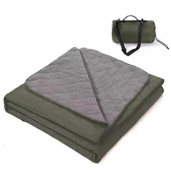 Portable Waterproof Polar Fleece Camping Blanket w/Tote Bag