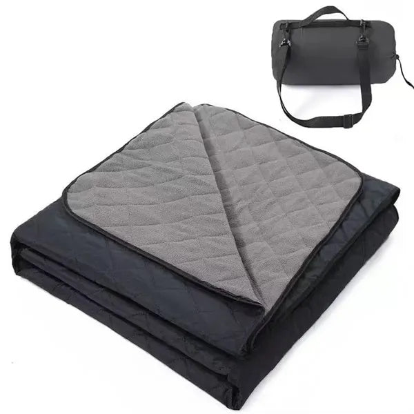 Portable Waterproof Polar Fleece Camping Blanket w/Tote Bag