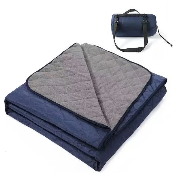 Portable Waterproof Polar Fleece Camping Blanket w/Tote Bag