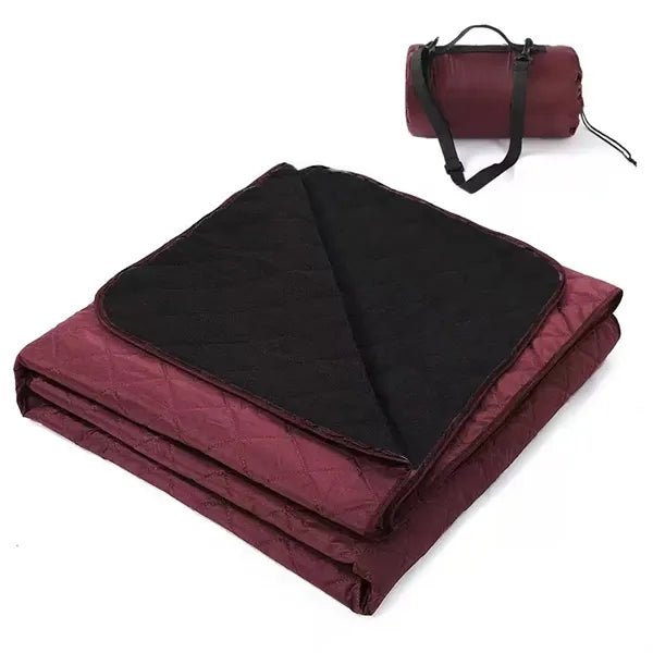 Portable Waterproof Polar Fleece Camping Blanket w/Tote Bag