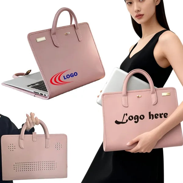 Elegant Pink Laptop Sleeve Tote Bag With Handle