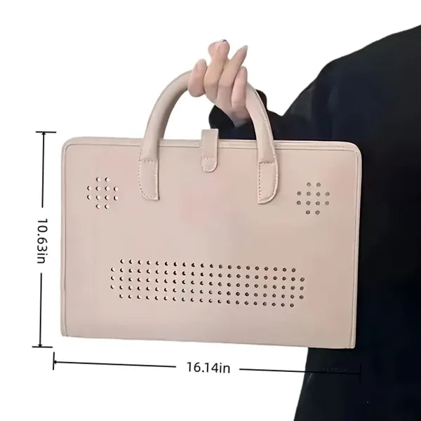 Elegant Pink Laptop Sleeve Tote Bag With Handle