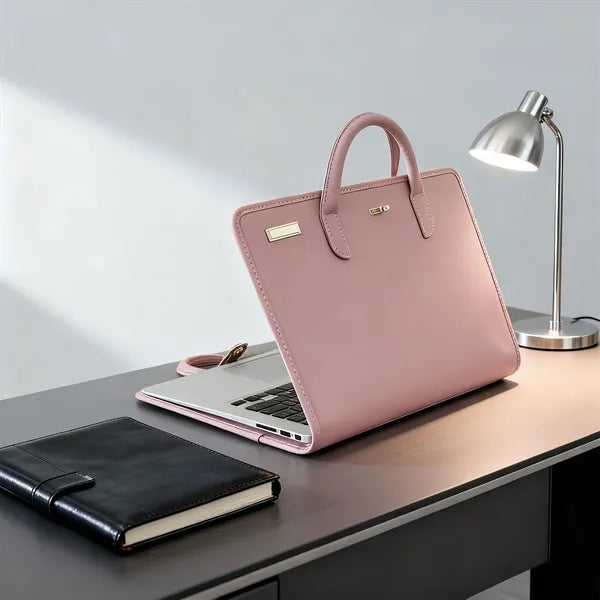Elegant Pink Laptop Sleeve Tote Bag With Handle