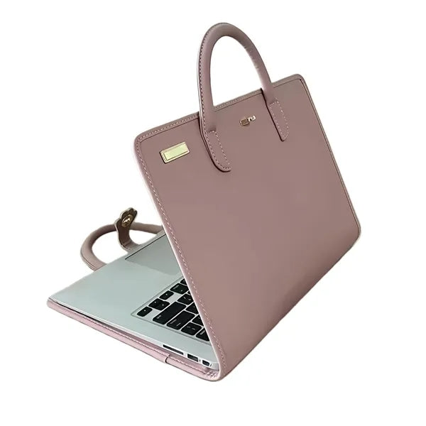 Elegant Pink Laptop Sleeve Tote Bag With Handle